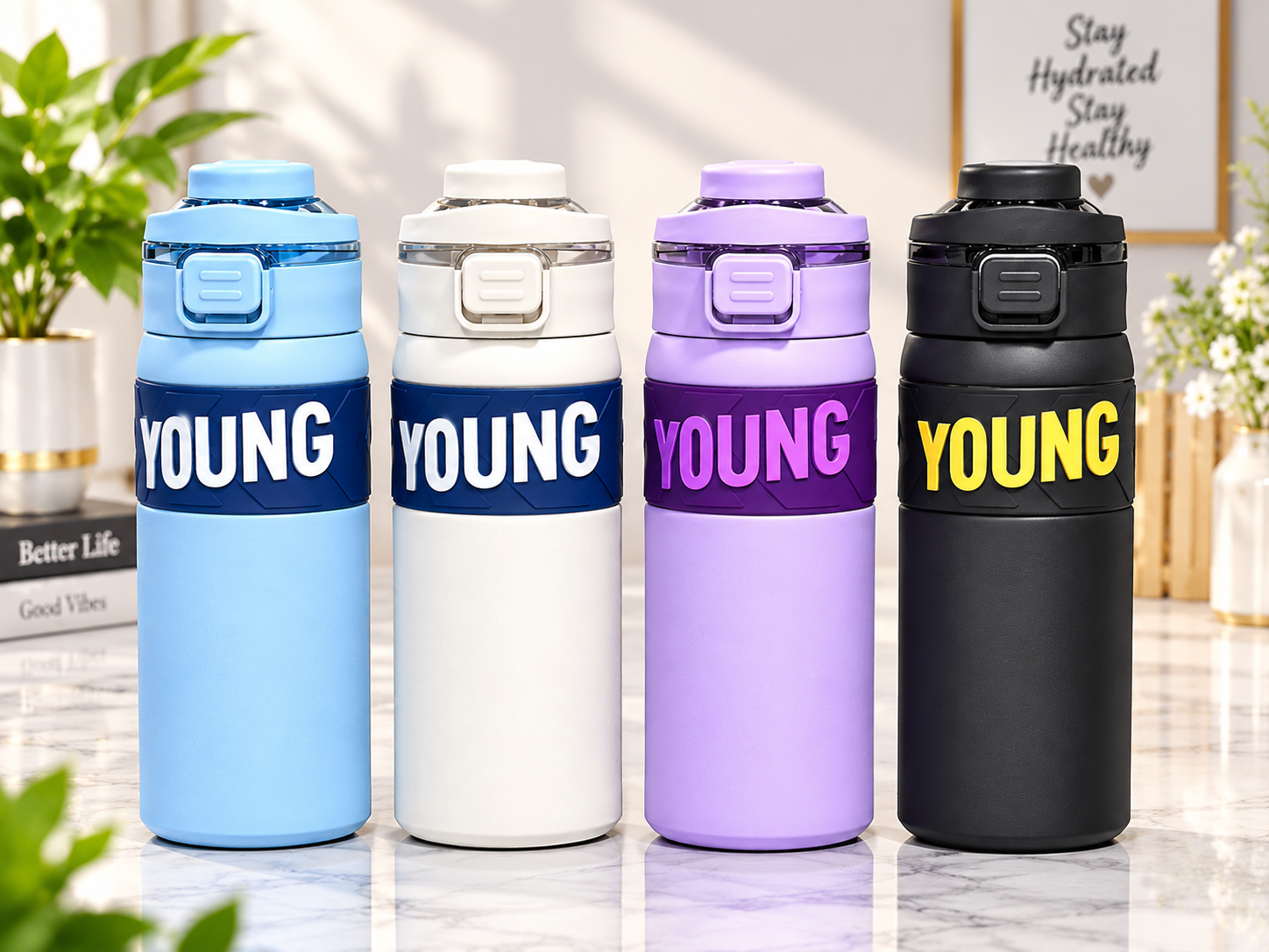 Premium Insulated Stainless Steel Water Bottle for Work School Travel & Everyday Hydration