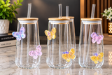 Aesthetic Glass Sipper with Wooden Lid & Straw
