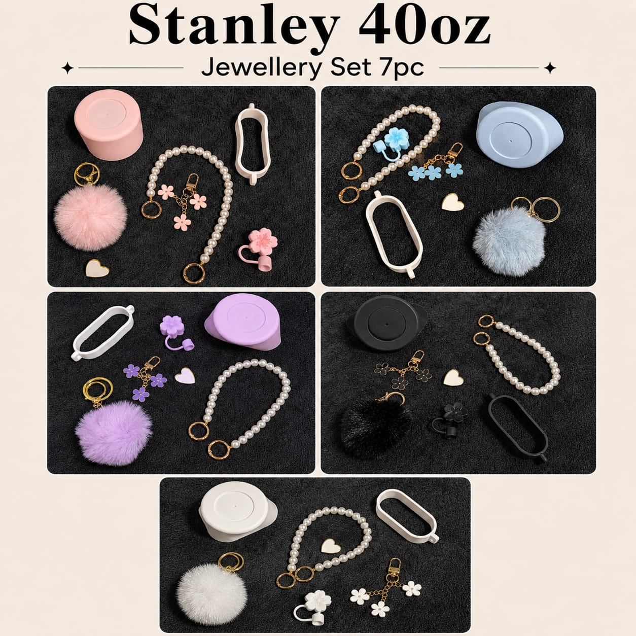 Premium Tumbler Charm & Accessory Kit – 7 PCS