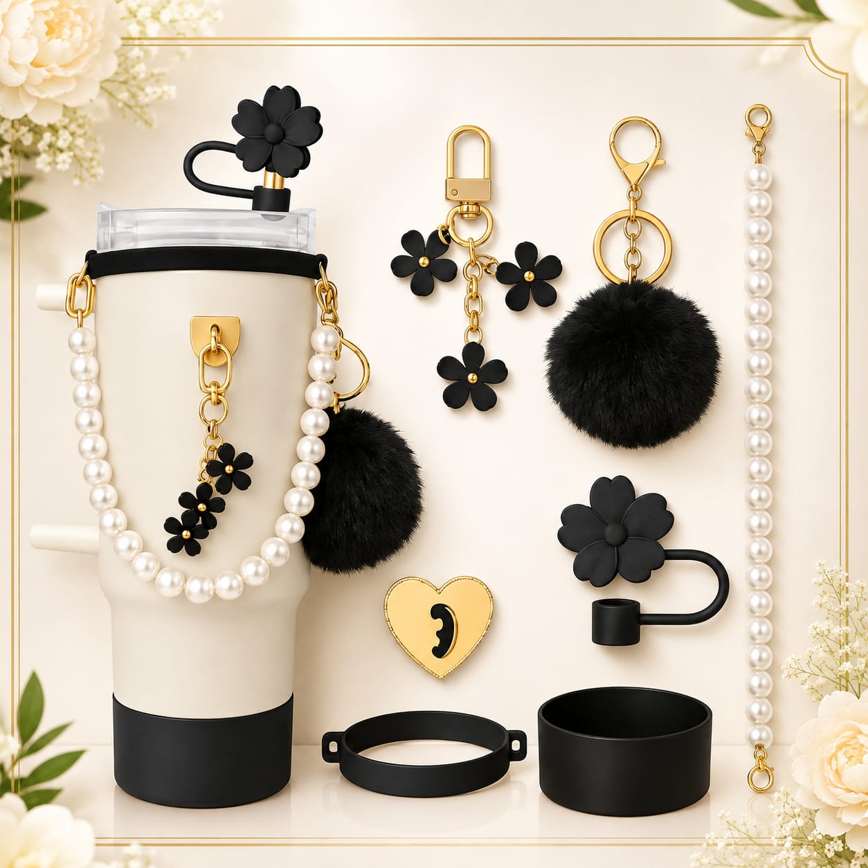 Premium Tumbler Charm & Accessory Kit – 7 PCS