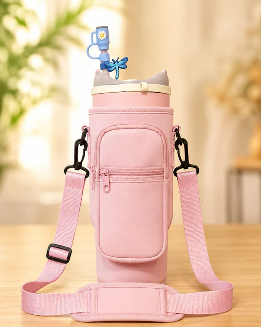 Luxury Travel Tumbler Carrier Bag – Protective Sleeve with Multi-Pocket Design