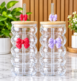 Aesthetic Glass Sipper with Wooden Lid & Straw