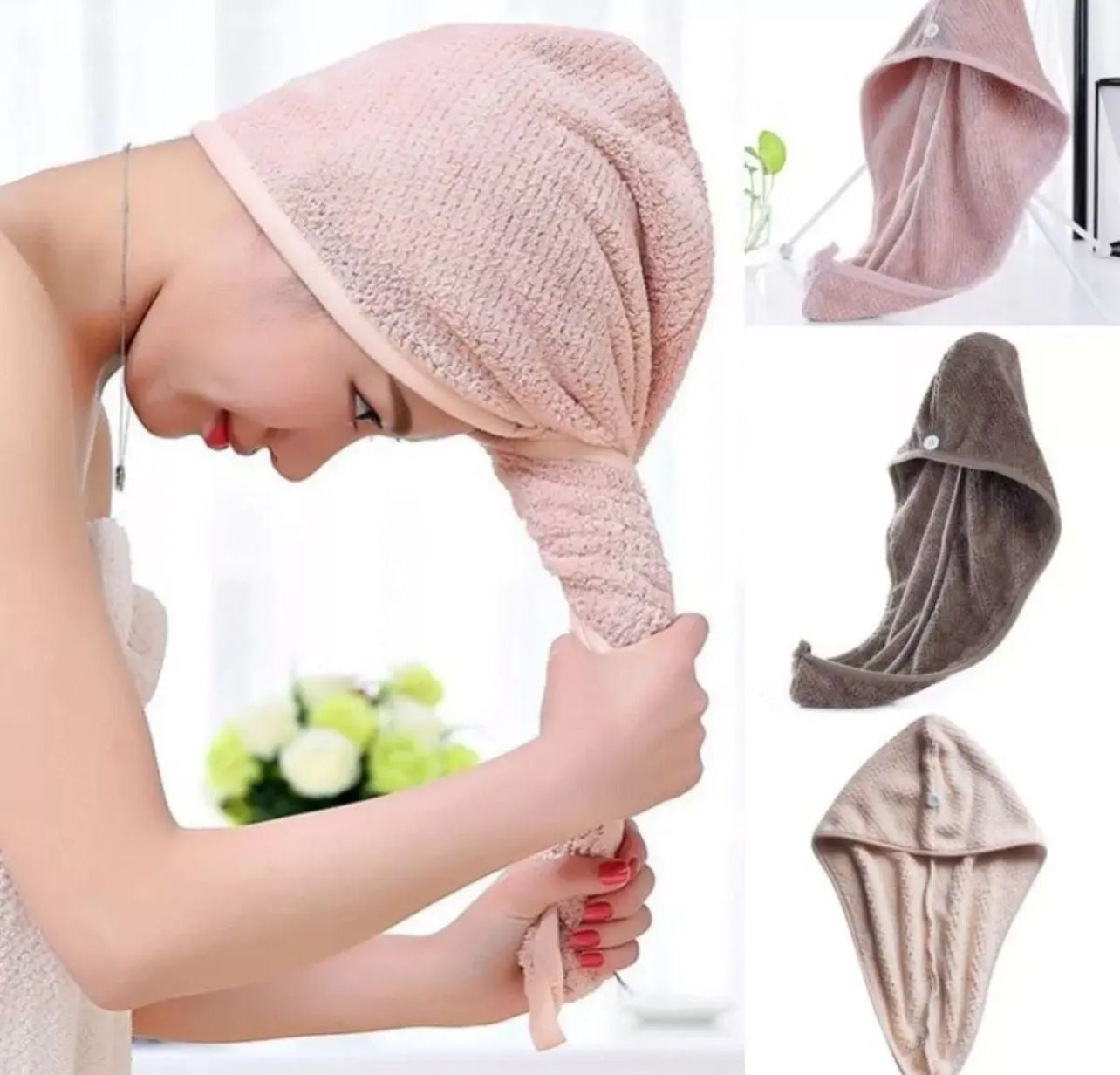 Instant Hair Dryer Cap Towel – Hair Wrap Towel